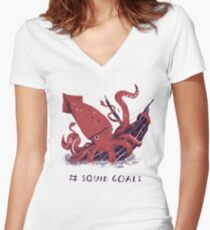 Squid Goals Women's Fitted V-Neck T-Shirt