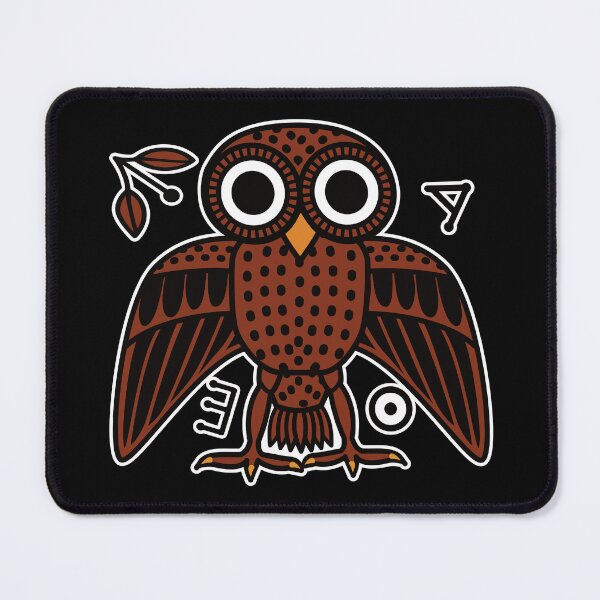 Item preview, Cute Athenian Owl from Ancient Greece with Wings Spread designed and sold by Happy Puppy Print On Demand.