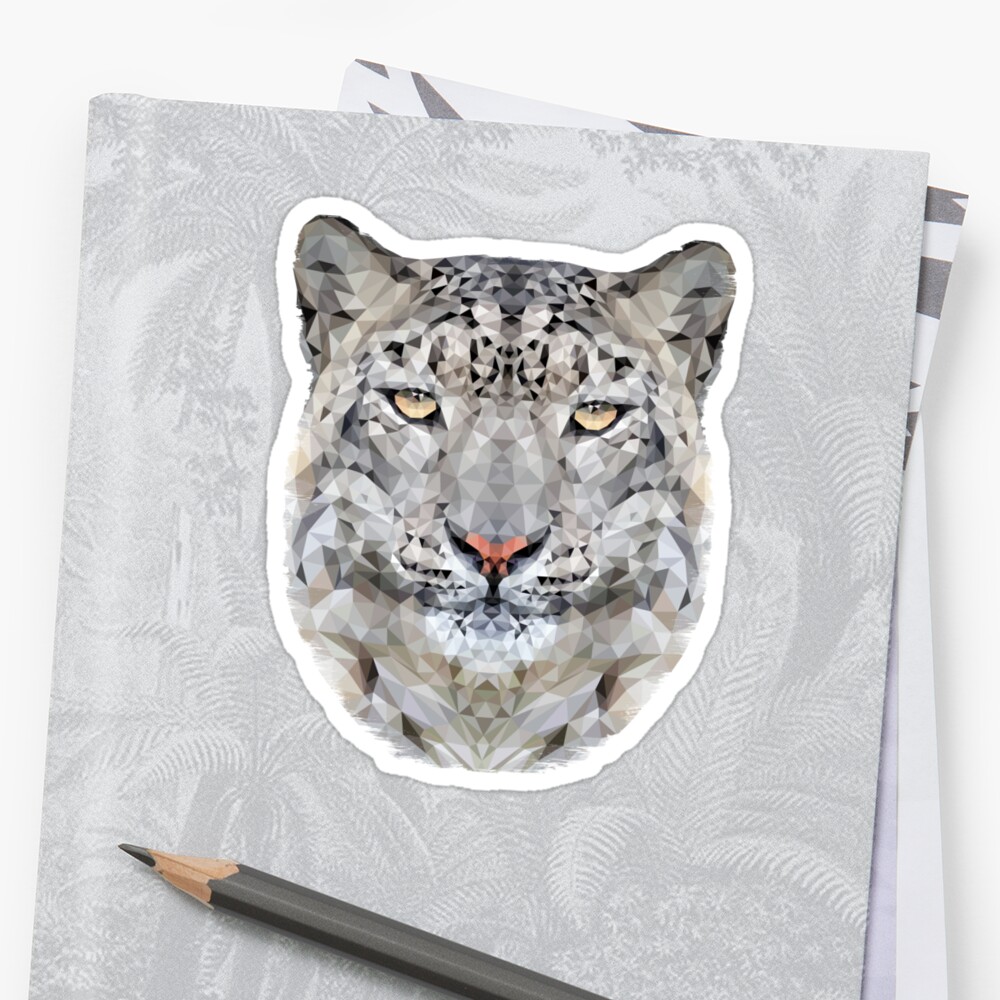 The Snow Leopard Sticker By Petegrev Redbubble