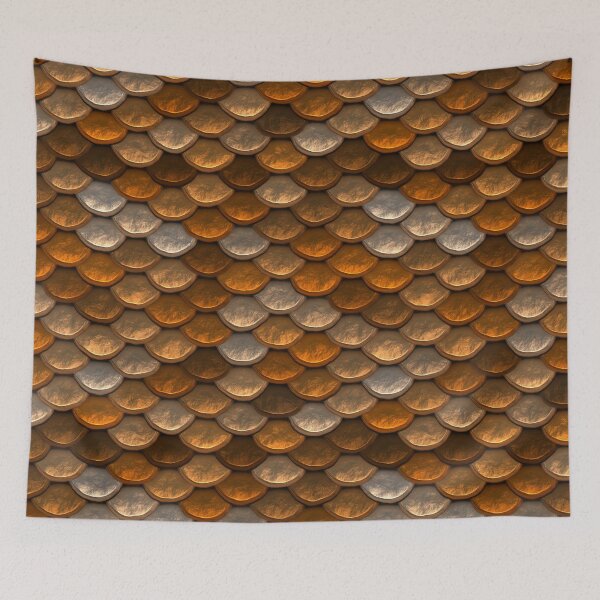 Item preview, Shimmering  scale pattern in brown and copper tones designed and sold by sosweet.
