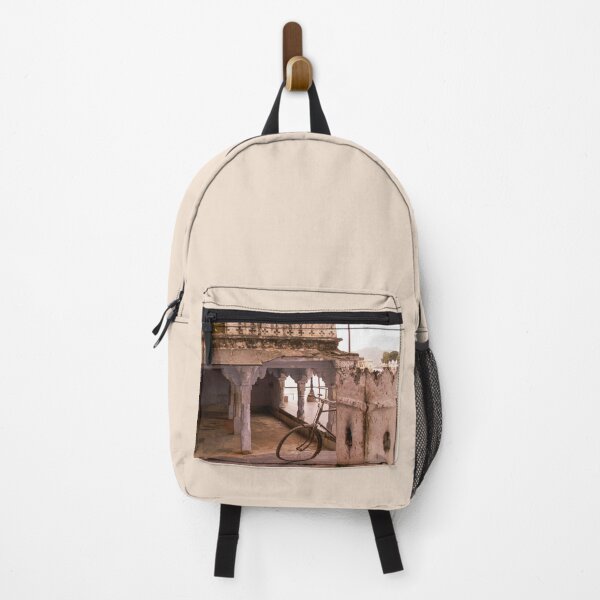 Item preview, Bicycle leaning against temple ruins, indiafrankk designed and sold by indiafrankk.