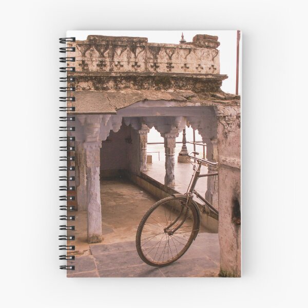 Item preview, Bicycle leaning against temple ruins, indiafrankk designed and sold by indiafrankk.