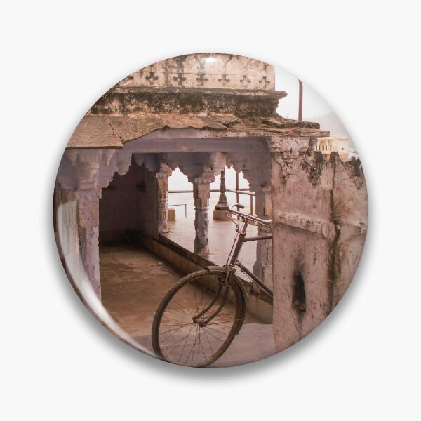 Item preview, Bicycle leaning against temple ruins, indiafrankk designed and sold by indiafrankk.