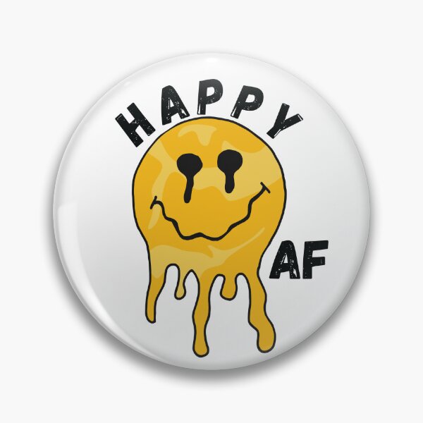 Item preview, Yellow Acid Smiley Face Happy AF by Bossy Cat Home designed and sold by BossyCatHome.