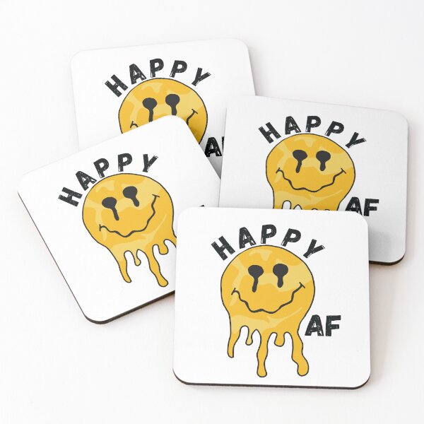 Item preview, Yellow Acid Smiley Face Happy AF by Bossy Cat Home designed and sold by BossyCatHome.
