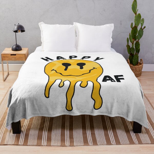 Item preview, Yellow Acid Smiley Face Happy AF by Bossy Cat Home designed and sold by BossyCatHome.