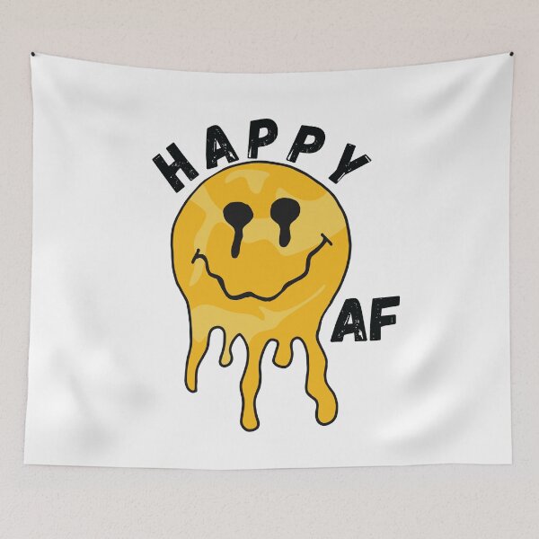 Item preview, Yellow Acid Smiley Face Happy AF by Bossy Cat Home designed and sold by BossyCatHome.