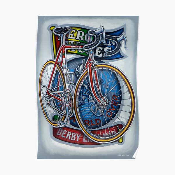 Mercian Flam Red Road Bicycle Poster