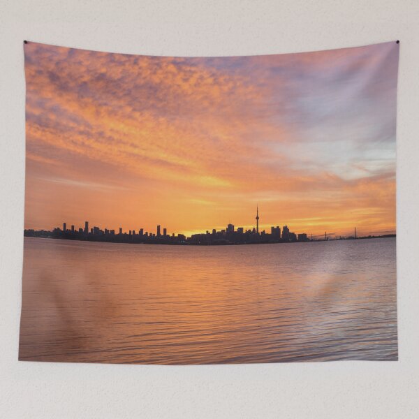 Item preview, Orange Glory - Toronto Distinctive Skyline Minutes Before Sunrise designed and sold by Georgia Mizuleva.