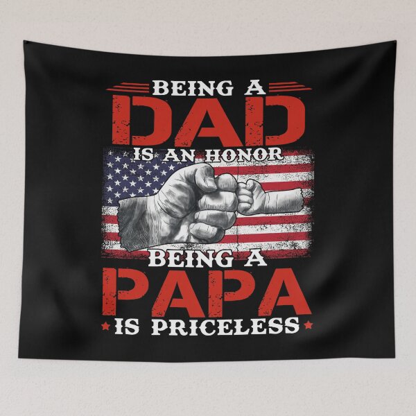 Item preview, Mens Being Dad is an Honor Being Papa is Priceless USA Flag designed and sold by Bjar Hani.