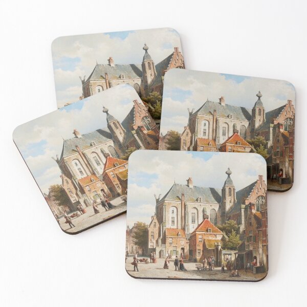 Item preview, A Busy Street in a Dutch Town by Willem Koekkoek designed and sold by LoveSeasonz.