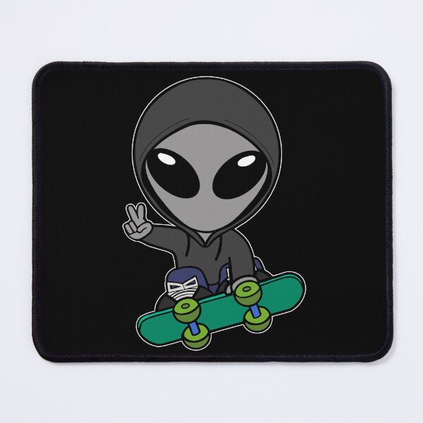 Item preview, Skateboarding Gray Space Alien Cartoon designed and sold by SpaceAlienTees.