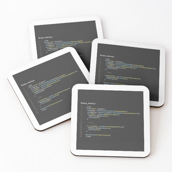 Item preview, Fitness_Menu.js COLOR TEXT Coasters (Set of 4) designed and sold by GenmarHerderson.