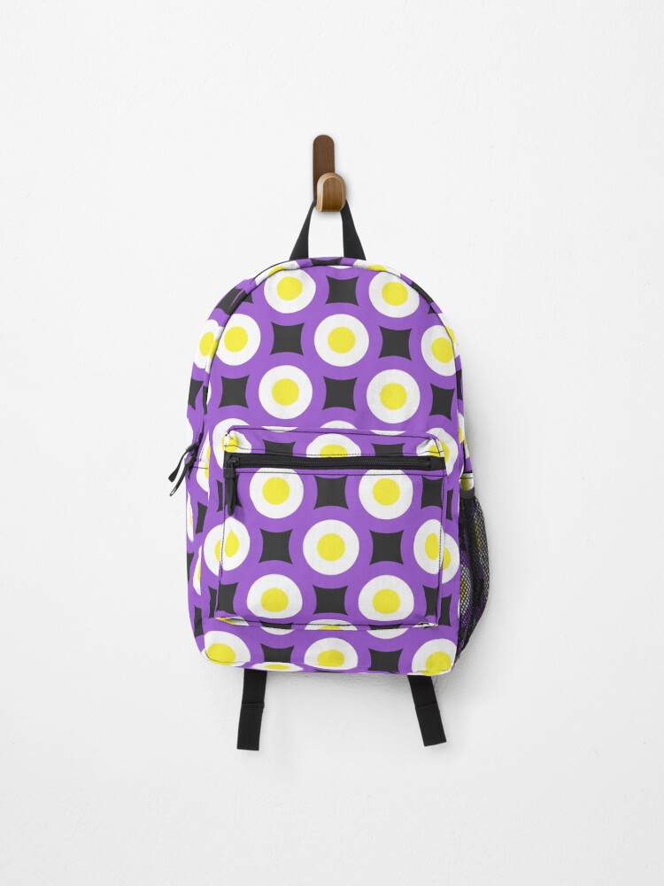 Thumbnail 1 of 3, Backpack, Nonbinary Pride Circle Pattern designed and sold by PatternSalad.