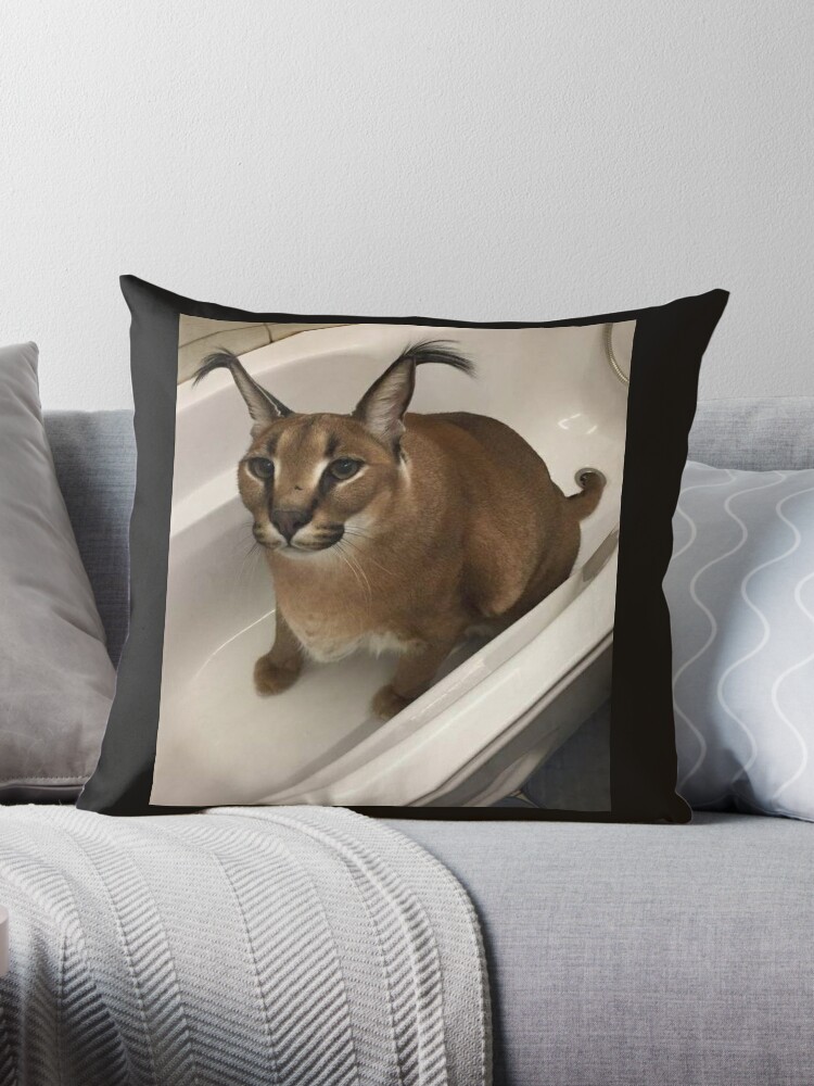 Big Floppa Cat Meme Throw Pillow for Sale by momshow