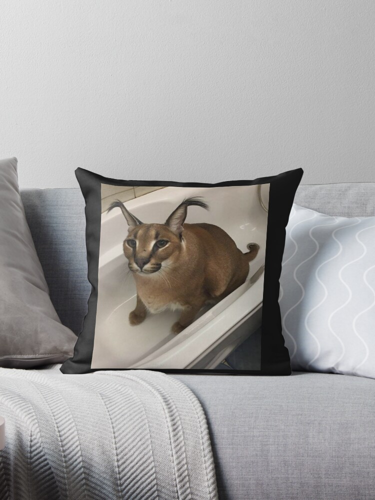 Big Floppa Cat Meme Throw Pillow for Sale by momshow