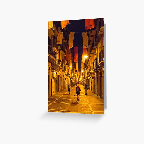 Dawn Walk Through Pamplona Greeting Card