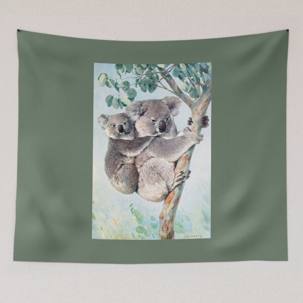Item preview, Much Loved Australian Koalas in an Eucalyptus Tree Vintage Art designed and sold by StudioMollymook.