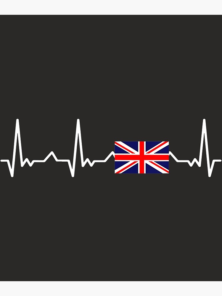 "England Britain English British Heartbeat England Flag " Poster for