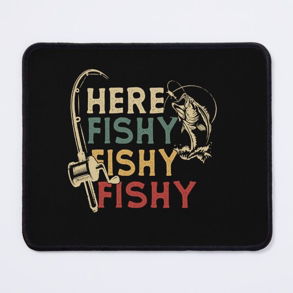 Item preview, Here Fishy Fishy Fishy funny retro fishing rod fisherman gift for papa birthday  designed and sold by Majesticoo.