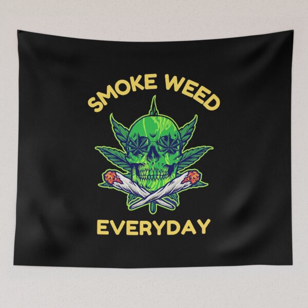 Item preview, Smoke Weed Everyday, Cannabis, Marijuana, Weed, 420, Leaf, Skull designed and sold by BestDesignbySof.