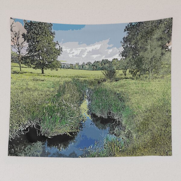 Item preview, Little river, summer landscape, color art designed and sold by artdragongift 15.