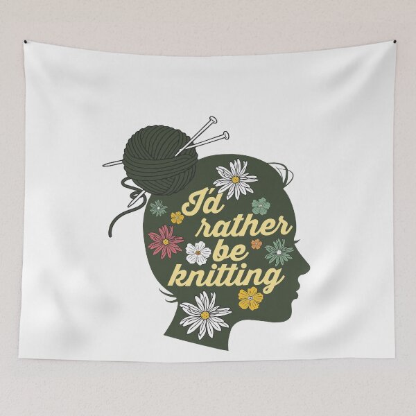 Item preview, I'd Rather Be Knitting Cute Funny Sarcastic Knitting Saying Design Idea For Knitting Lover Women designed and sold by Prince - Bestseller ★★★★★.