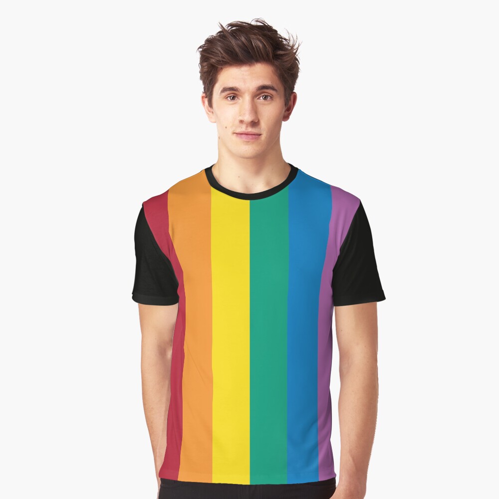 red blue yellow and green shirt