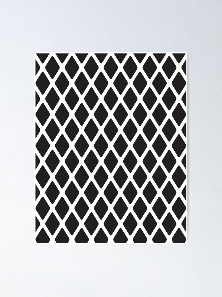 Diamond Pattern with Fishnet Effect for White Background Poster for Sale  by Jenny Zhang