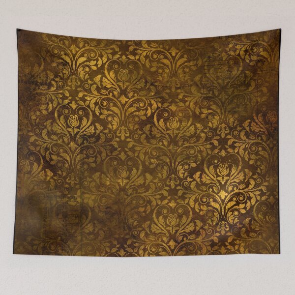 Item preview, Vintage Brass Gold Grunge Damask Pattern designed and sold by AppareIIndustry.