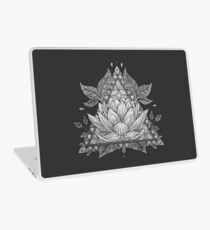 Grey Lotus Flower Geometric Design Laptop Skin