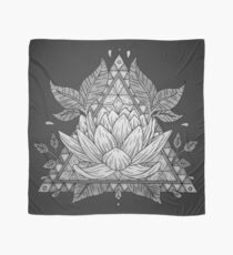 Grey Lotus Flower Geometric Design Scarf