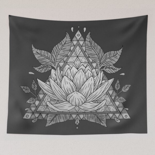 Item preview, Grey Lotus Flower Geometric Design designed and sold by bblane.