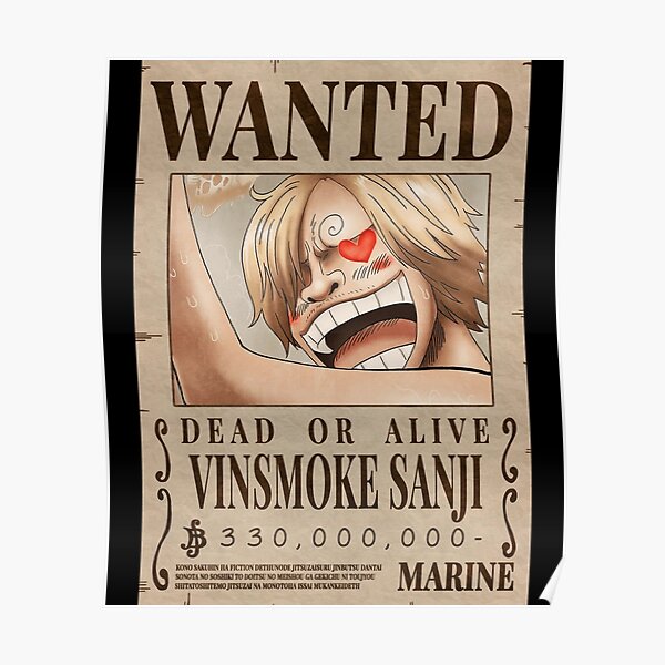 One Piece Vinsmoke Sanji Bounty Wanted Poster Poster Poster For Sale By Dagonzenzenv Redbubble