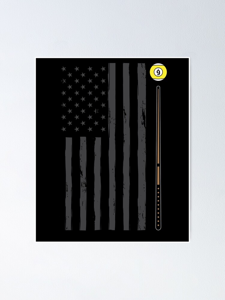 “Billiards Pool Player Table USA US American Flag” Poster for Sale by