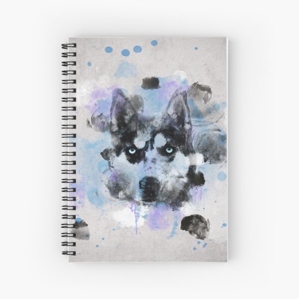 Watercolor Husky Spiralblock