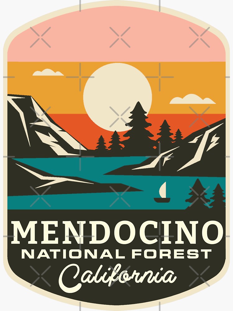"mendocino national forest California mountain hiking " Sticker for