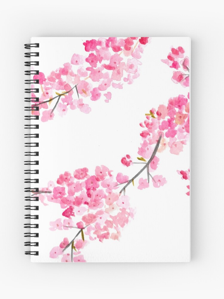 Cahier à spirale « Peinture à l'aquarelle de fleurs de cerisier », par  cameronka1 | Redbubble