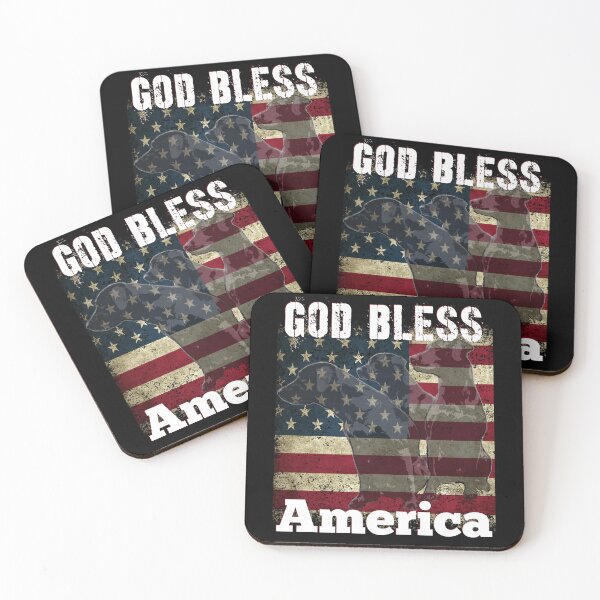 Item preview, God Bless America Distressed American Flag and 3 Patriotic Labrador Retrievers designed and sold by LifeCrush.