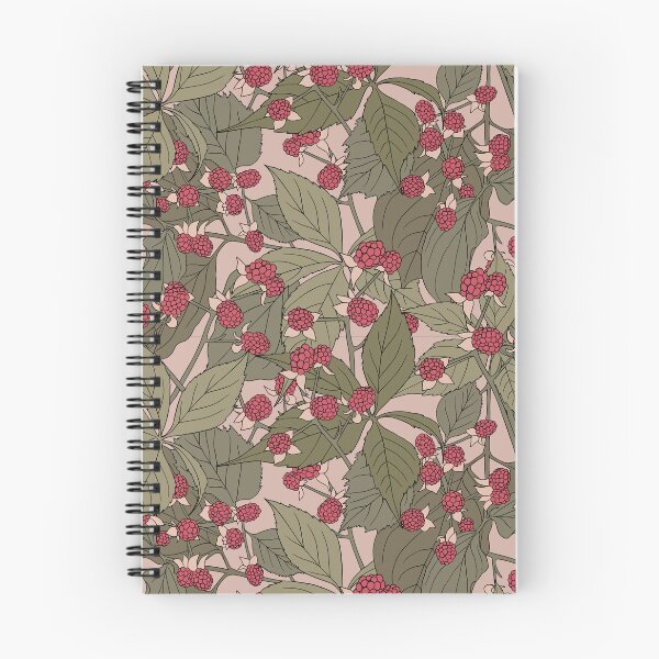 Item preview, Vintage pattern with ripe raspberry bush on beige background. Berry with leaves designed and sold by hmorena.