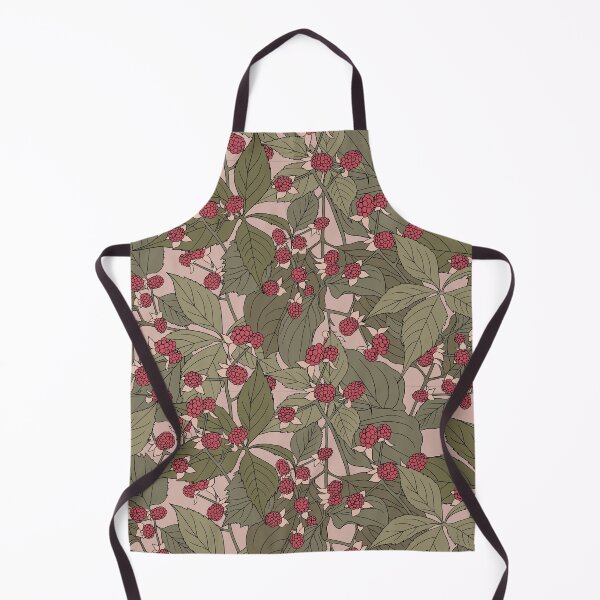 Item preview, Vintage pattern with ripe raspberry bush on beige background. Berry with leaves designed and sold by hmorena.