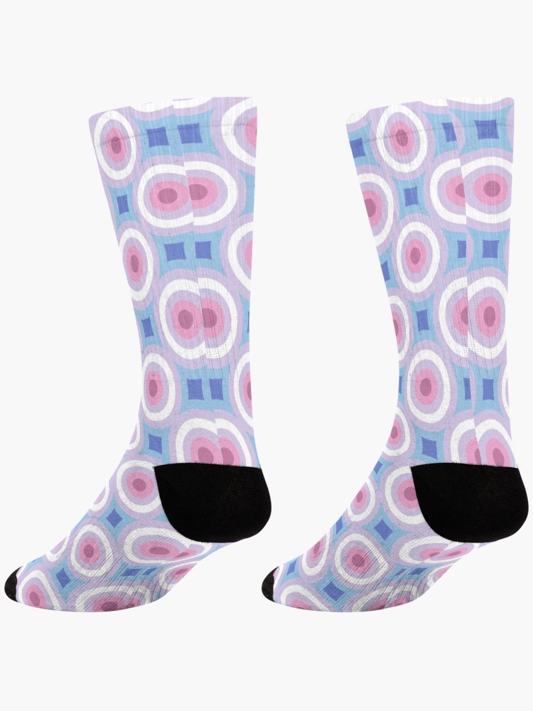 Thumbnail 4 of 5, Socks, Bigender Pride Circle Pattern designed and sold by PatternSalad.