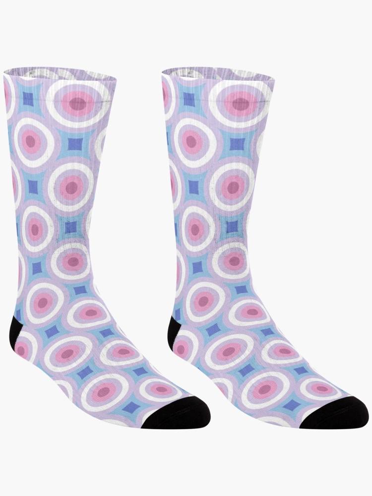 Thumbnail 3 of 5, Socks, Bigender Pride Circle Pattern designed and sold by PatternSalad.