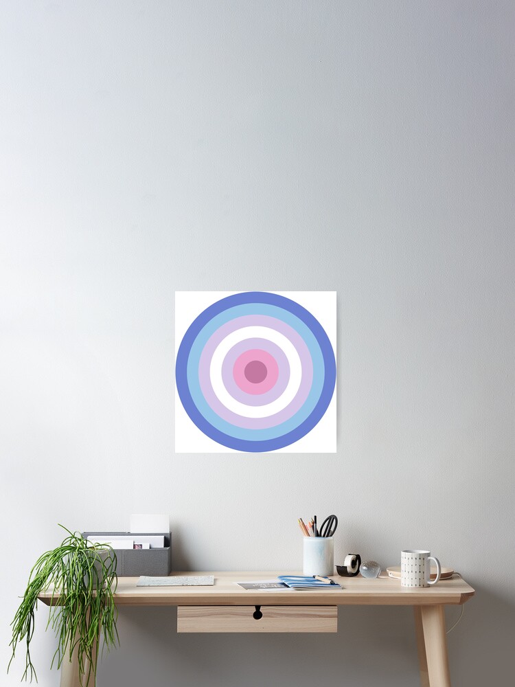 Thumbnail 2 of 3, Poster, Bigender Pride Circle Pattern designed and sold by PatternSalad.
