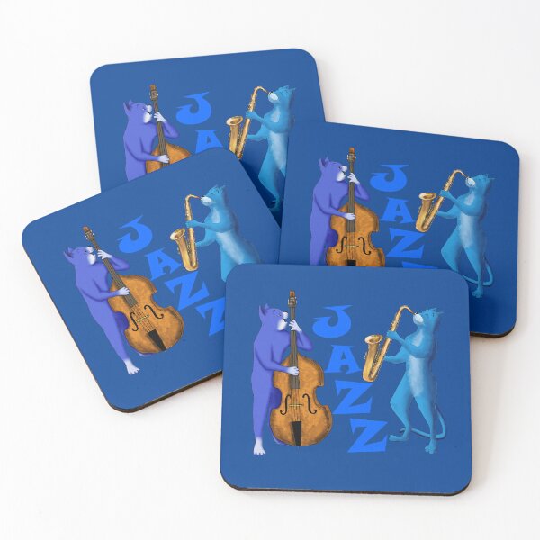 Item preview, JAZZ CATS – CATS PLAYING SAXOPHONE AND DOUBLE BASS designed and sold by Danicus666.