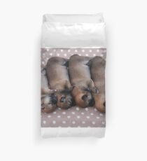 in line in bed Duvet Cover