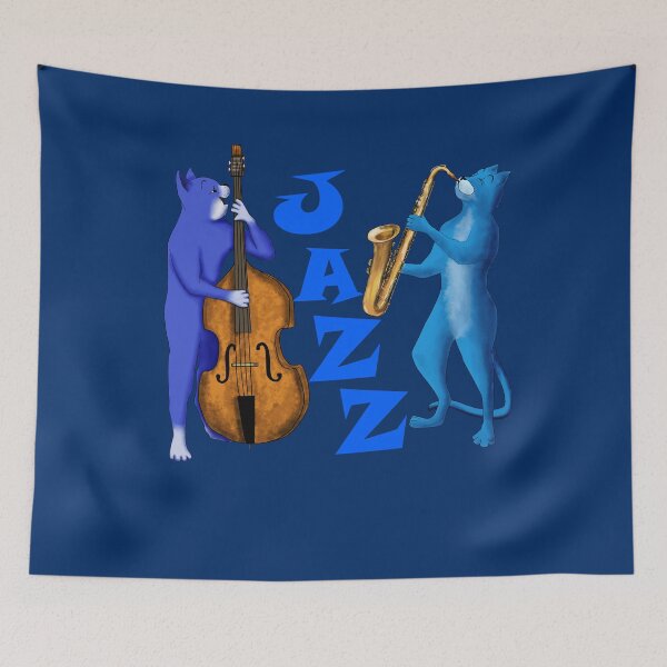 Item preview, JAZZ CATS – CATS PLAYING SAXOPHONE AND DOUBLE BASS designed and sold by Danicus666.