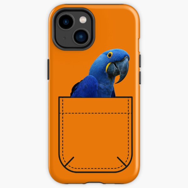 Divertida imagen de un loro en mi bolsillo Funda resistente para iPhone