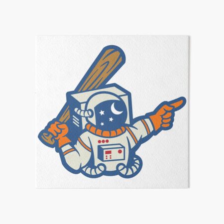 Outer Space Astronaut Plays Baseball With Moon Art Board Print for Sale by  peaktee