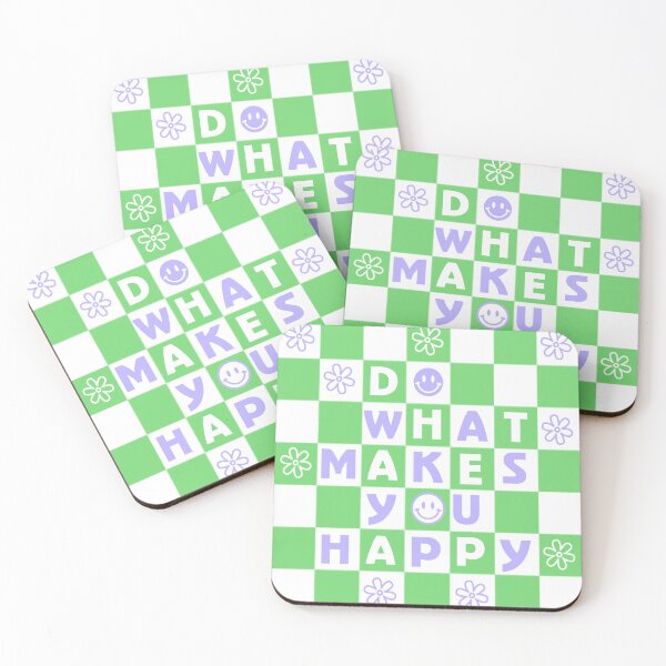Item preview, do what makes you happy checkers - sage green/lilac designed and sold by Julia Santos.